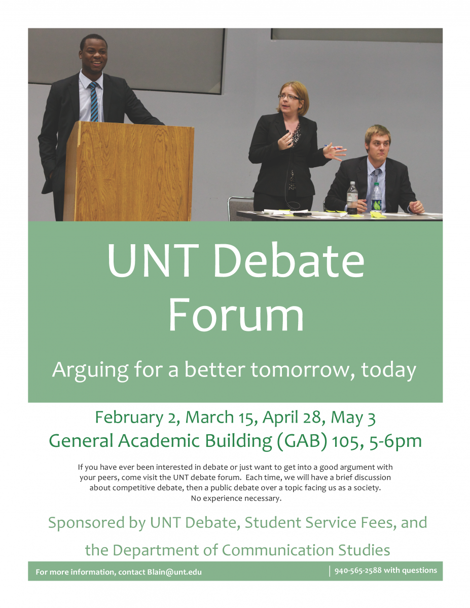 UNT Debate Forum Spring 2012 poster