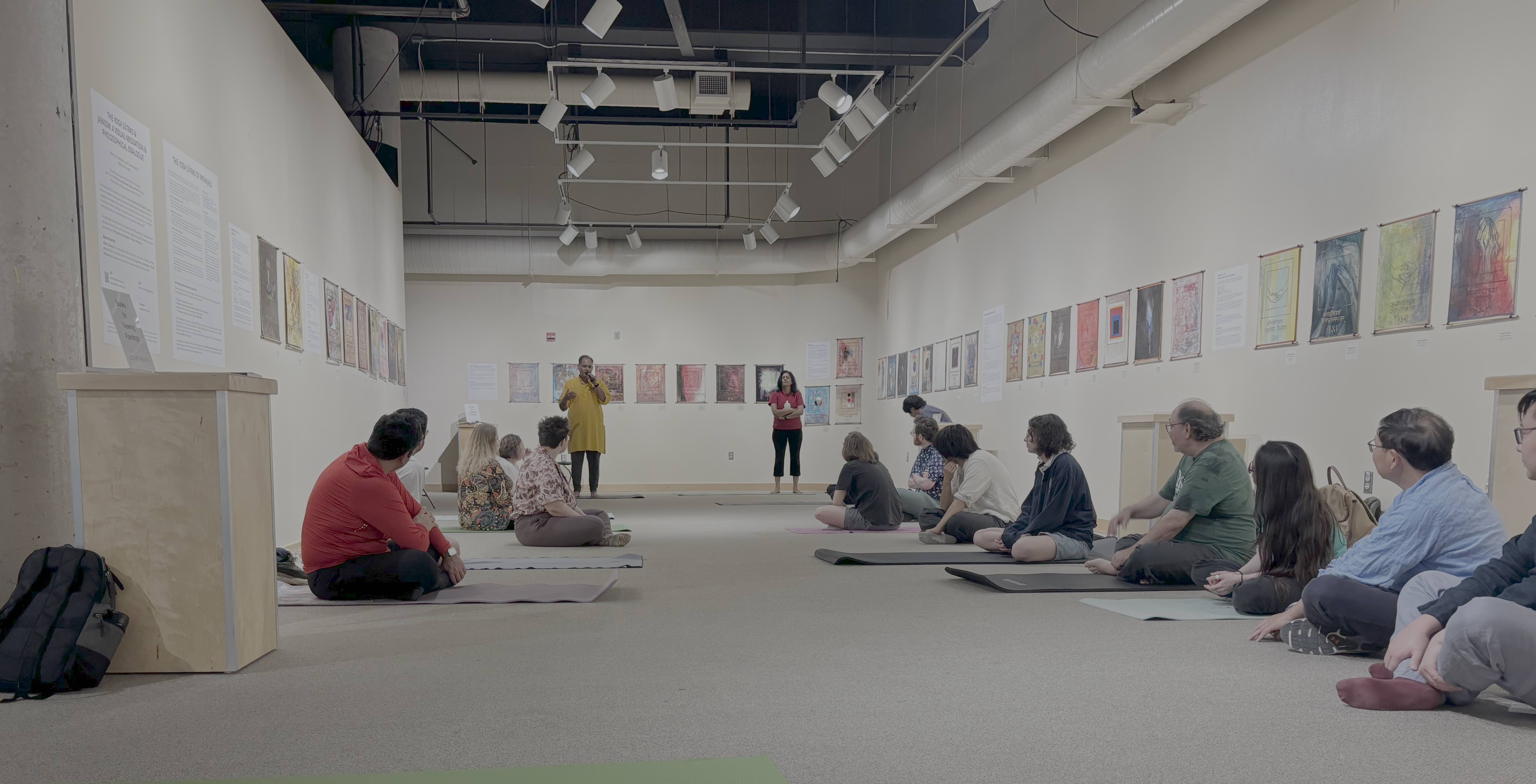 Seated yoga practitoners.
