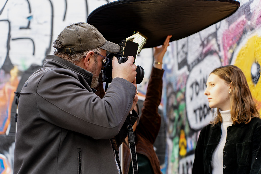 Woman getting photographed