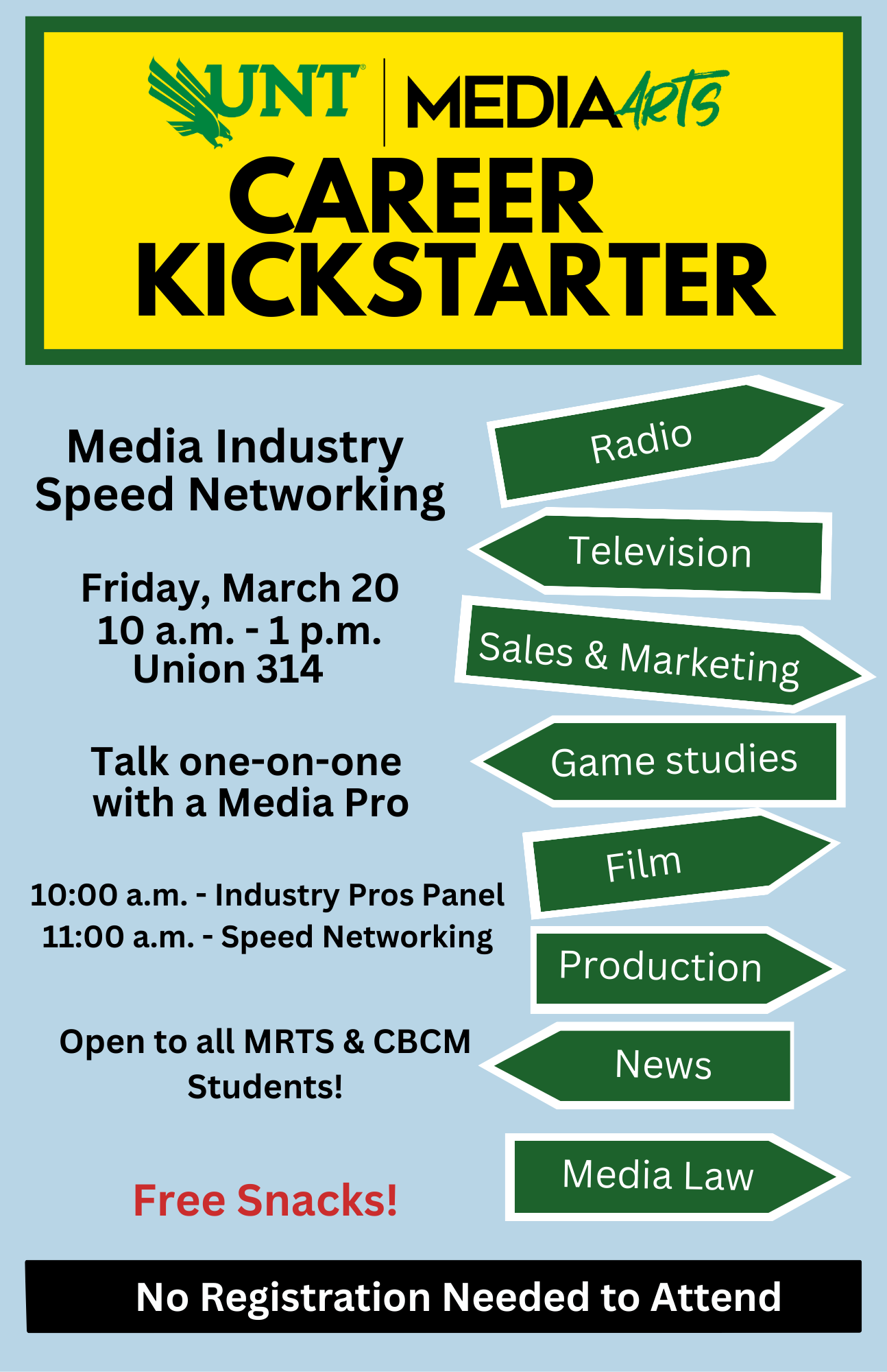 March 20th from 10-1 in Union 314