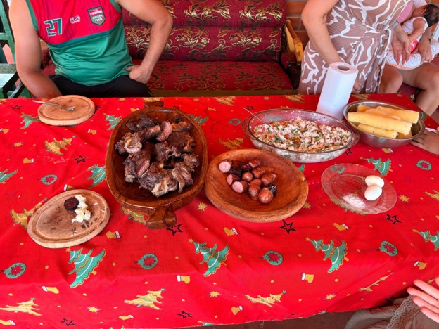 A table full of Paraguayan food