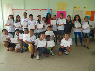 A group of children 