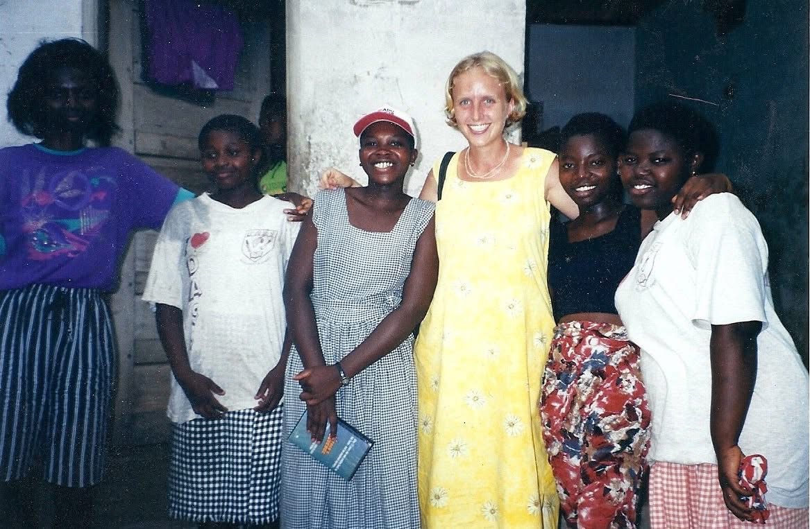Lura and five other local Ghanaians pose for a picture.