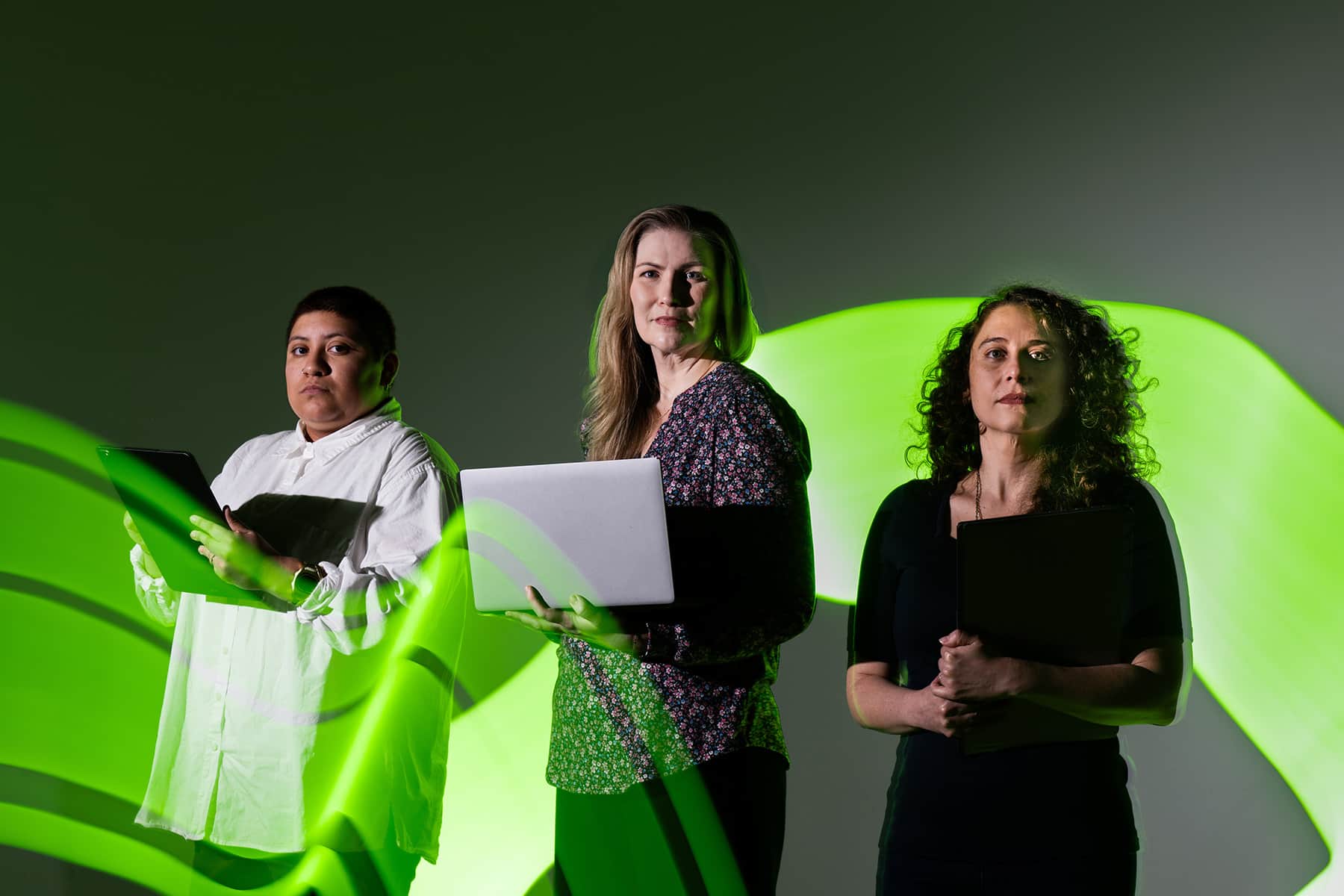 NEXUS representatives holding technology