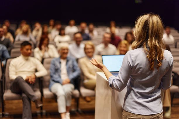Presentation in front of crowd